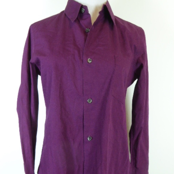 COMME DES GARCONS FRANCE purple cotton button up long sleeve shirt Top M